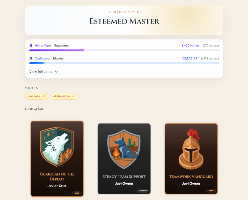 MeritForge armory feature preview