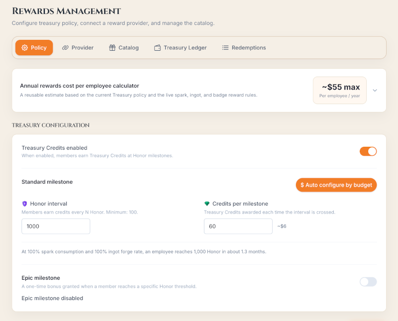 MeritForge rewards configuration feature preview